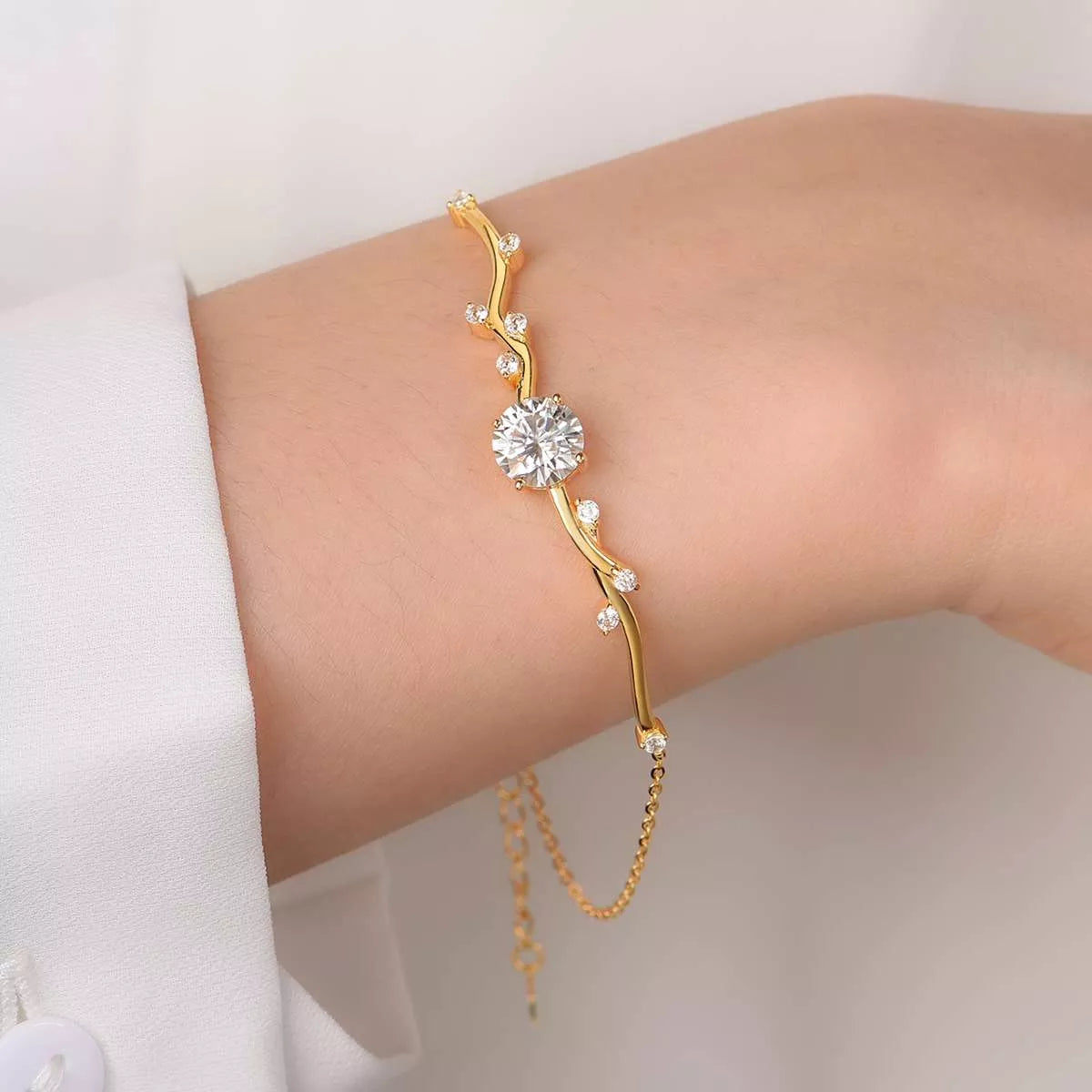 2 Carat Moissanite 925 Sterling Silver Bracelet OutfitFlow