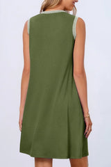 Round Neck Sleeveless Mini Tank Dress OutfitFlow