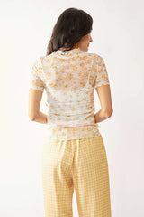 Davi & Dani Loose Turtle Neck Lace Mesh Lace Sheer Top OutfitFlow