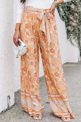 Outfit Flow - Floral Tie Front Wide Leg Pants