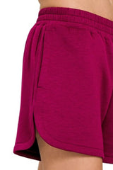 Zenana Scuba Elastic Waistband Dolphin Shorts OutfitFlow
