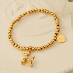 18K Gold-Plated Titanium Steel Puppy Shape Charm Bracelet OutfitFlow