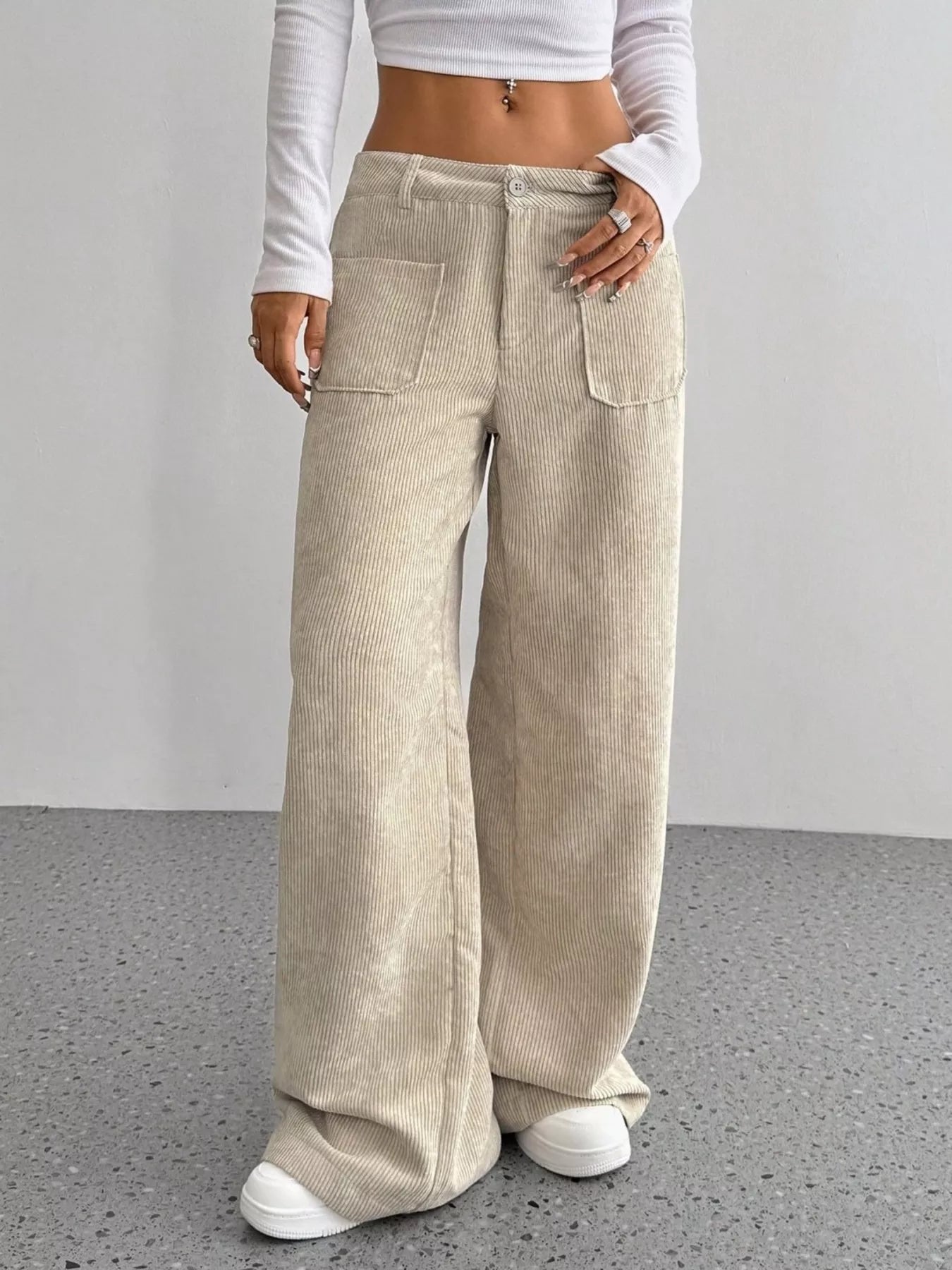 Corduroy Wide Leg Pants OutfitFlow