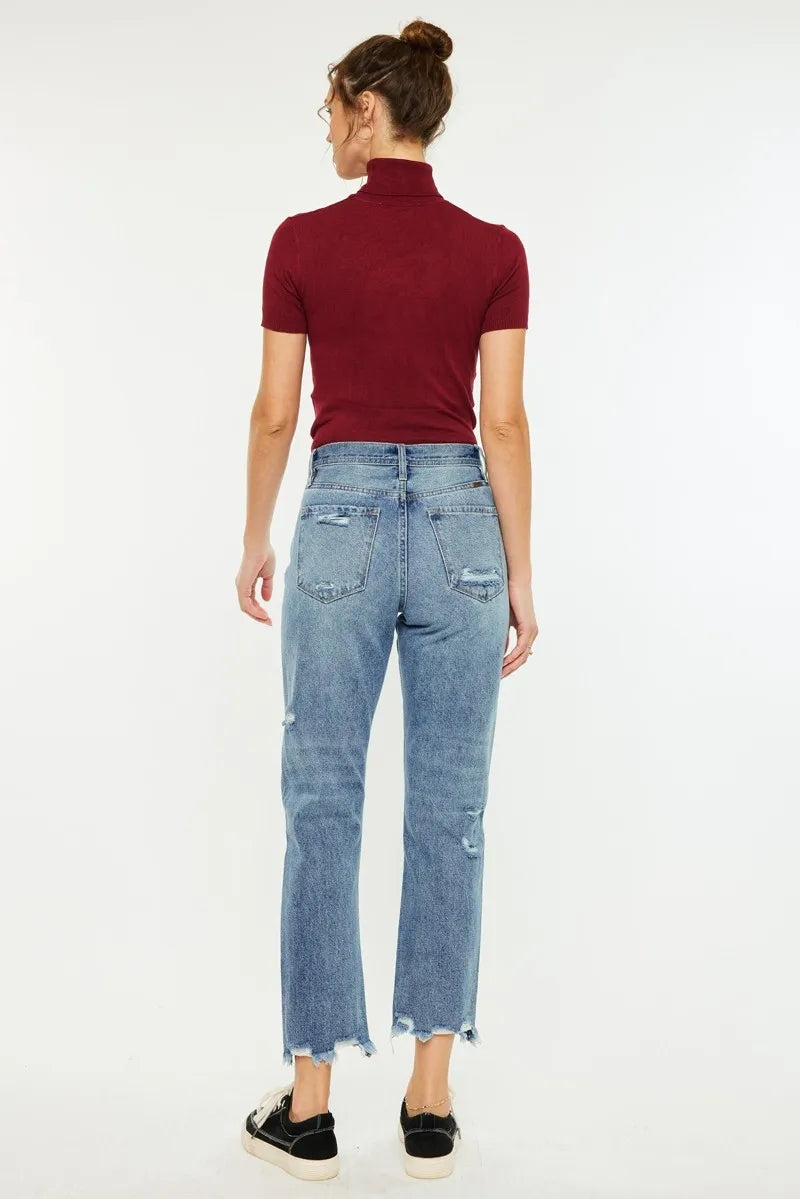 Kancan High Rise Classic Slim Straight Jeans OutfitFlow