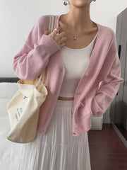 V-Neck Button-Down Cardigan OutfitFlow