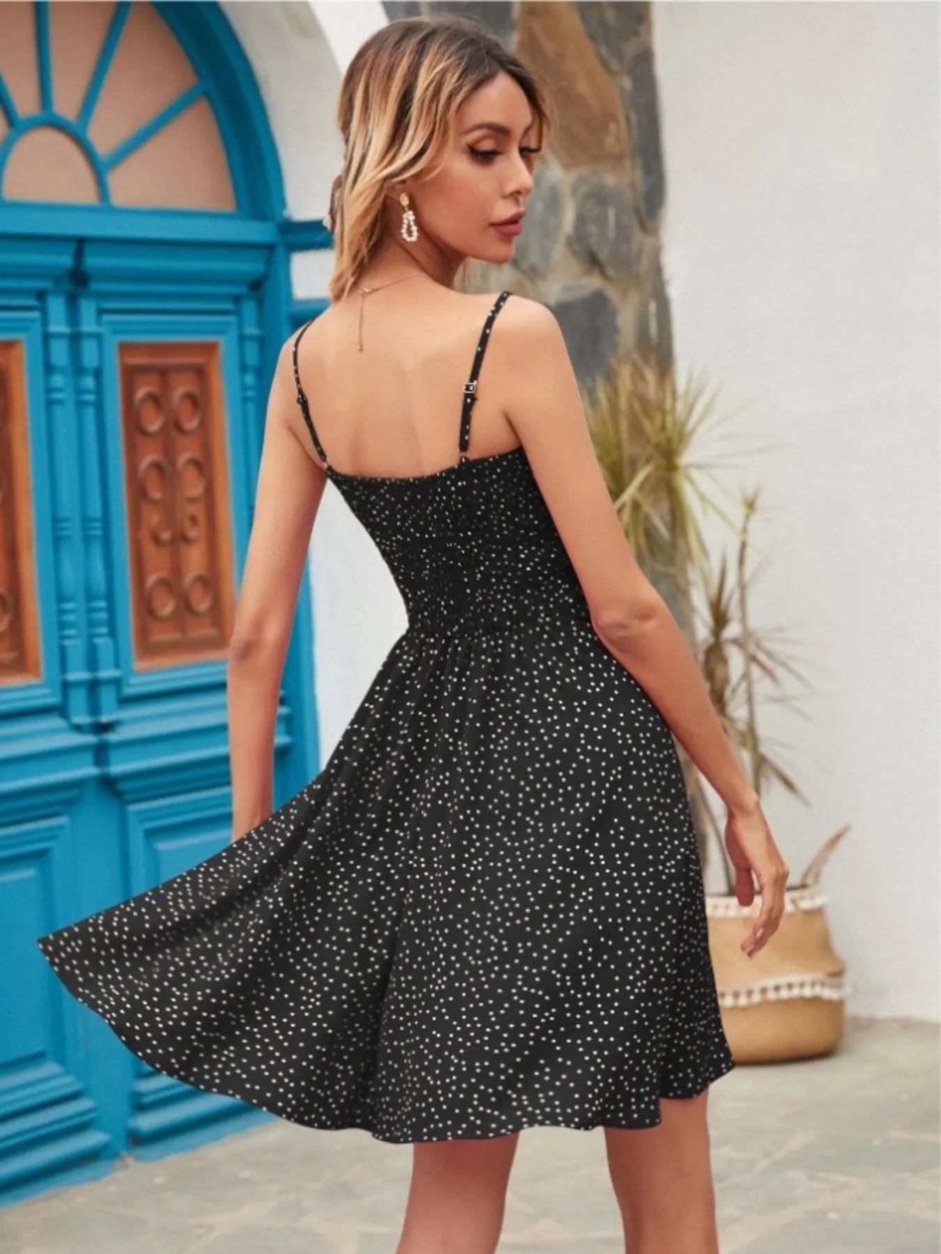 Full Size Smocked Square Neck Cami Dress Plus Size OutfitFlow