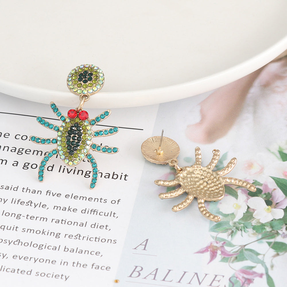 Spider Rhinestone Alloy Earrings OutfitFlow