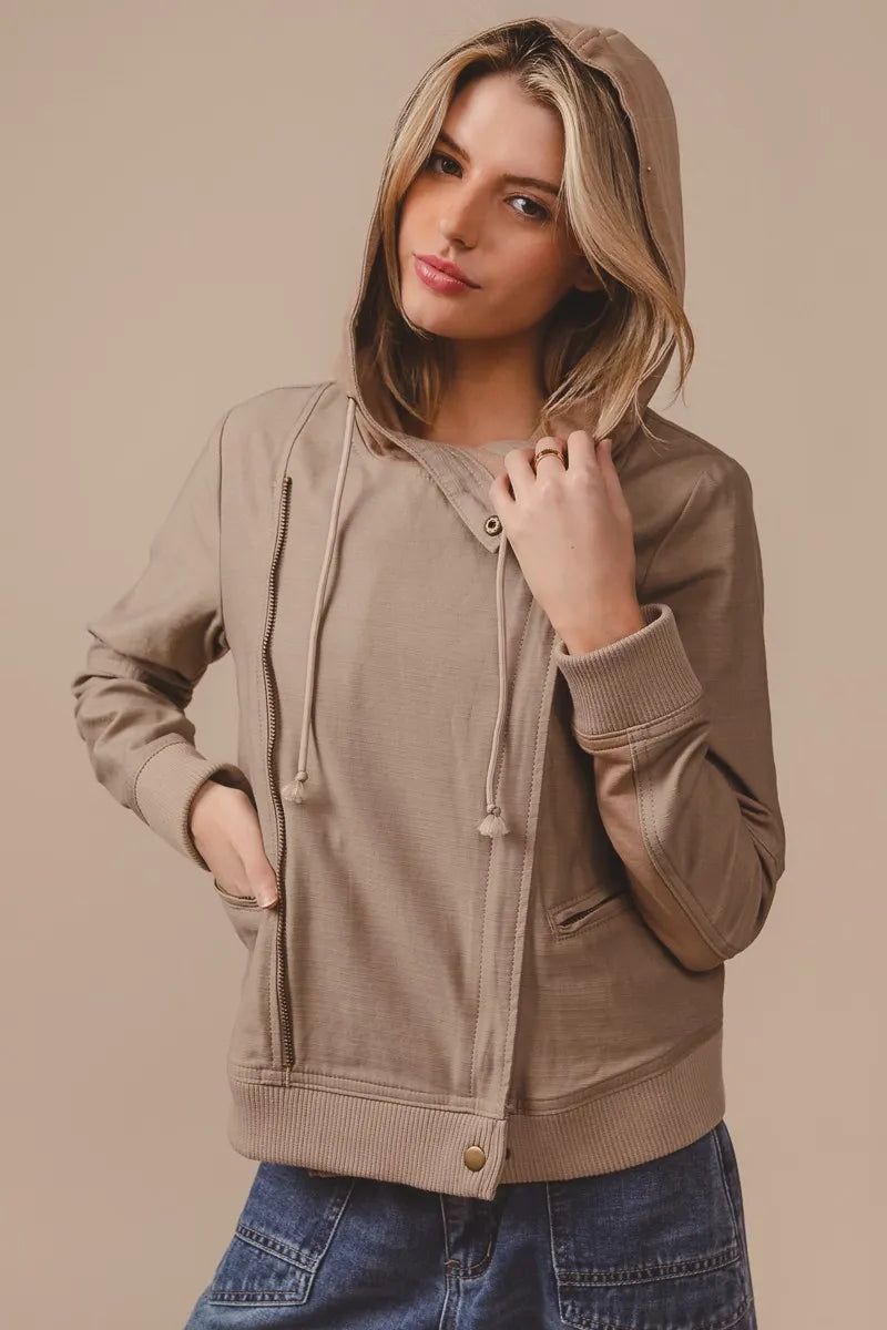 BiBi Textured Woven Rider Jacket OutfitFlow