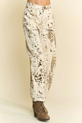 Davi & Dani Abstract Tie Dye Dot Lace Detail Barrel Pants OutfitFlow