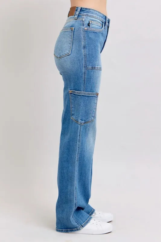 Judy Blue Full Size High Waist 90's Straight Jeans Plus Size OutfitFlow