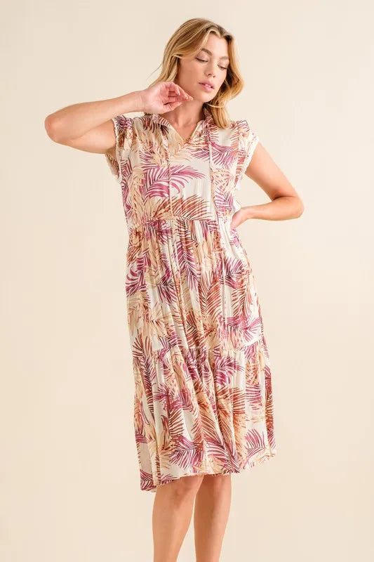 And The Why Boho Printed Tiered Dress OutfitFlow