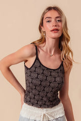 SO ME Two Tone Floral Seamless Tank Top OutfitFlow