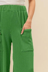 BiBi 2tone Cord Rib Waist Band Side Pocket Pants OutfitFlow