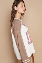 POL Plaid Number 06 Raglan Sleeve T-Shirt OutfitFlow