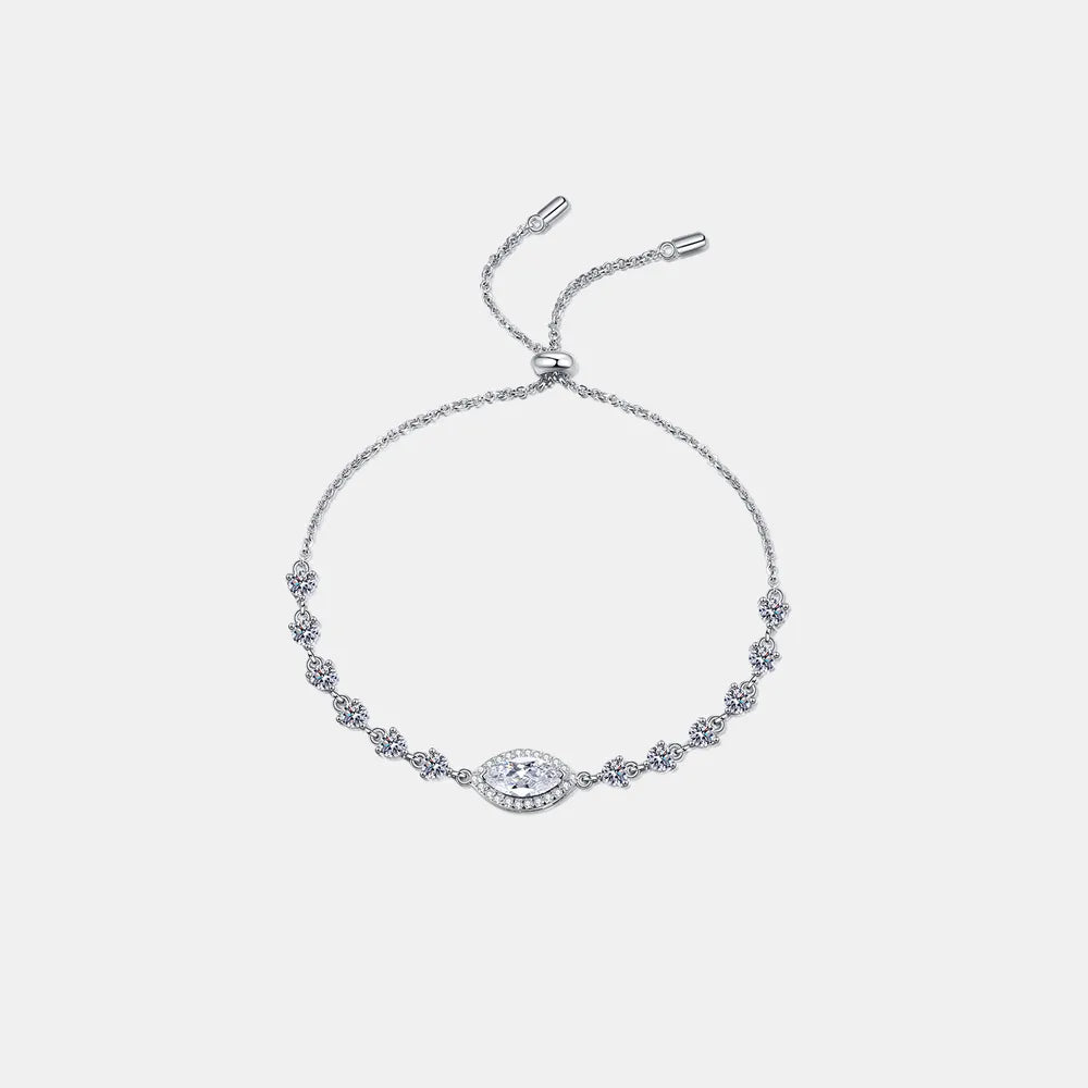 1 Carat Moissanite 925 Sterling Silver Bracelet White One Size OutfitFlow