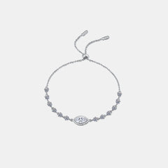 1 Carat Moissanite 925 Sterling Silver Bracelet White One Size OutfitFlow