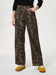 Outfit Flow - Leopard Straight Jeans with Pockets