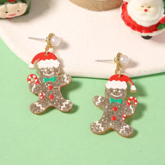 Christmas Gingerbread Man Dangle Earrings OutfitFlow