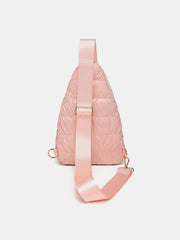 Outfit Flow - Quilted Adjustable Strap Puffy Sling Bag