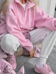 Quarter Zip Long Sleeve Sweatshirt OutfitFlow