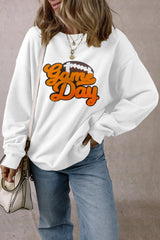 Outfit Flow - GAME DAY Football Round Neck Long Sleeve Sweatshirt