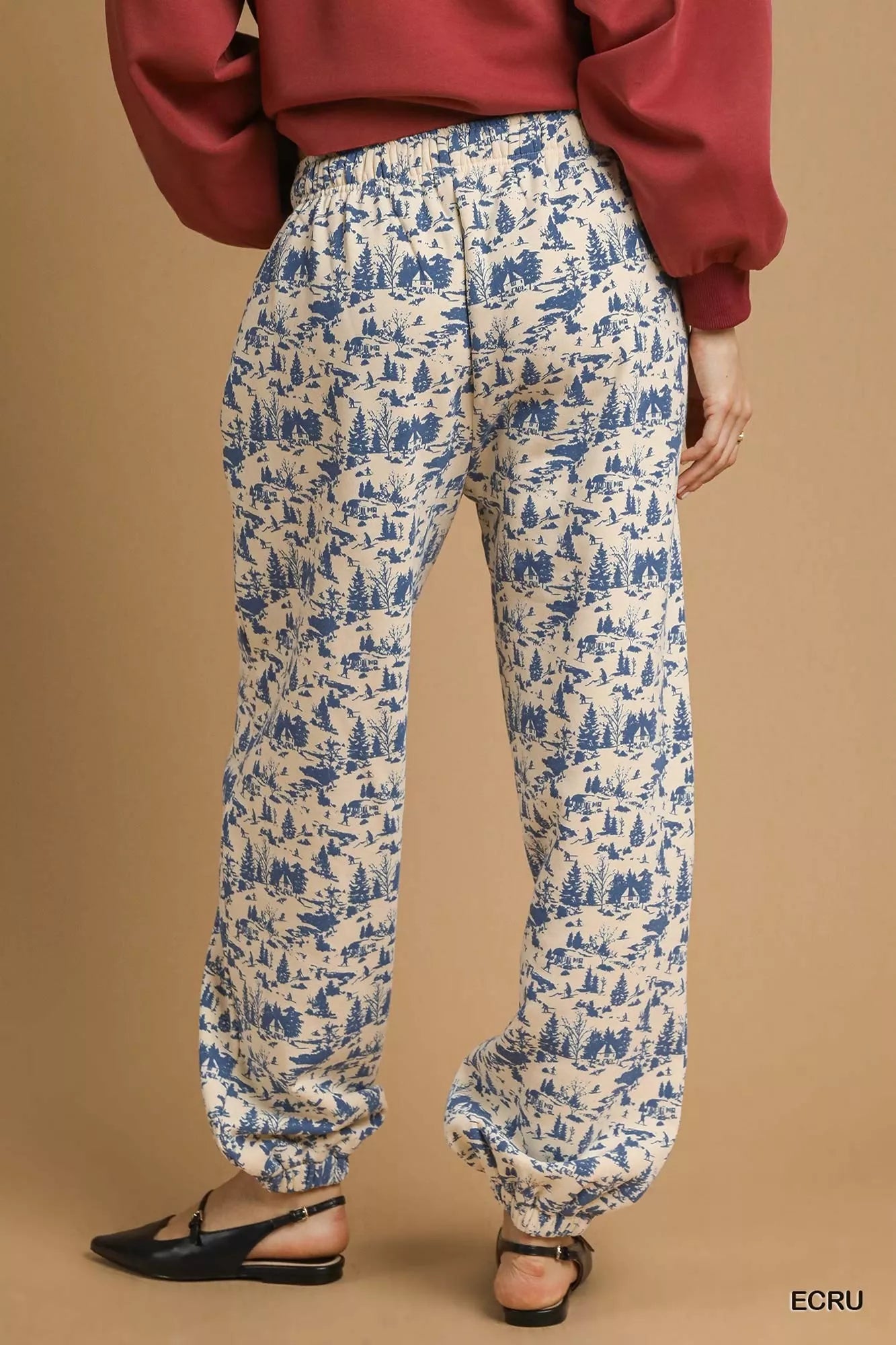 Umgee Scenic Print Casual Sweatpants OutfitFlow