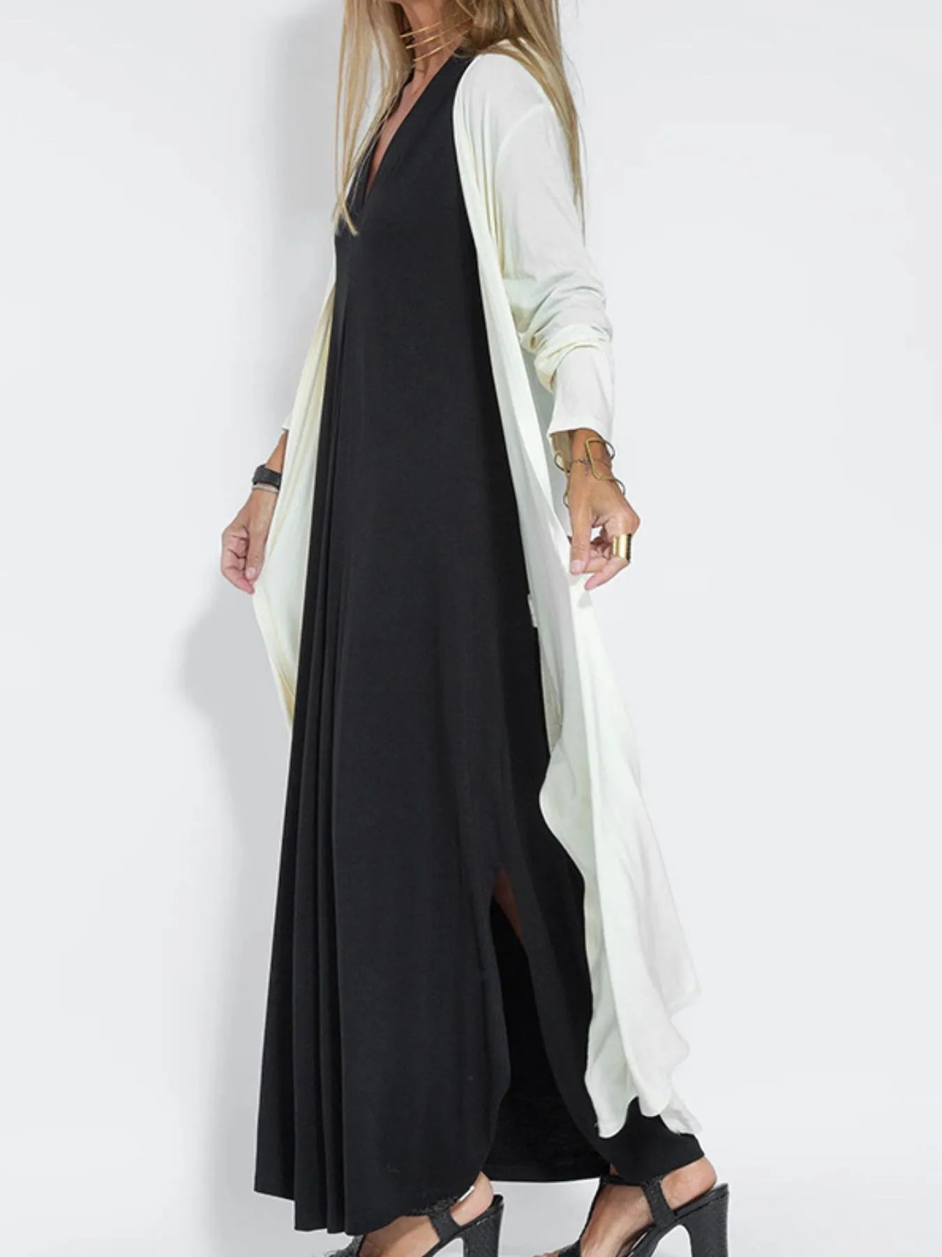 Full Size V-Neck Sleeveless Maxi Dress with Slit Plus Size OutfitFlow