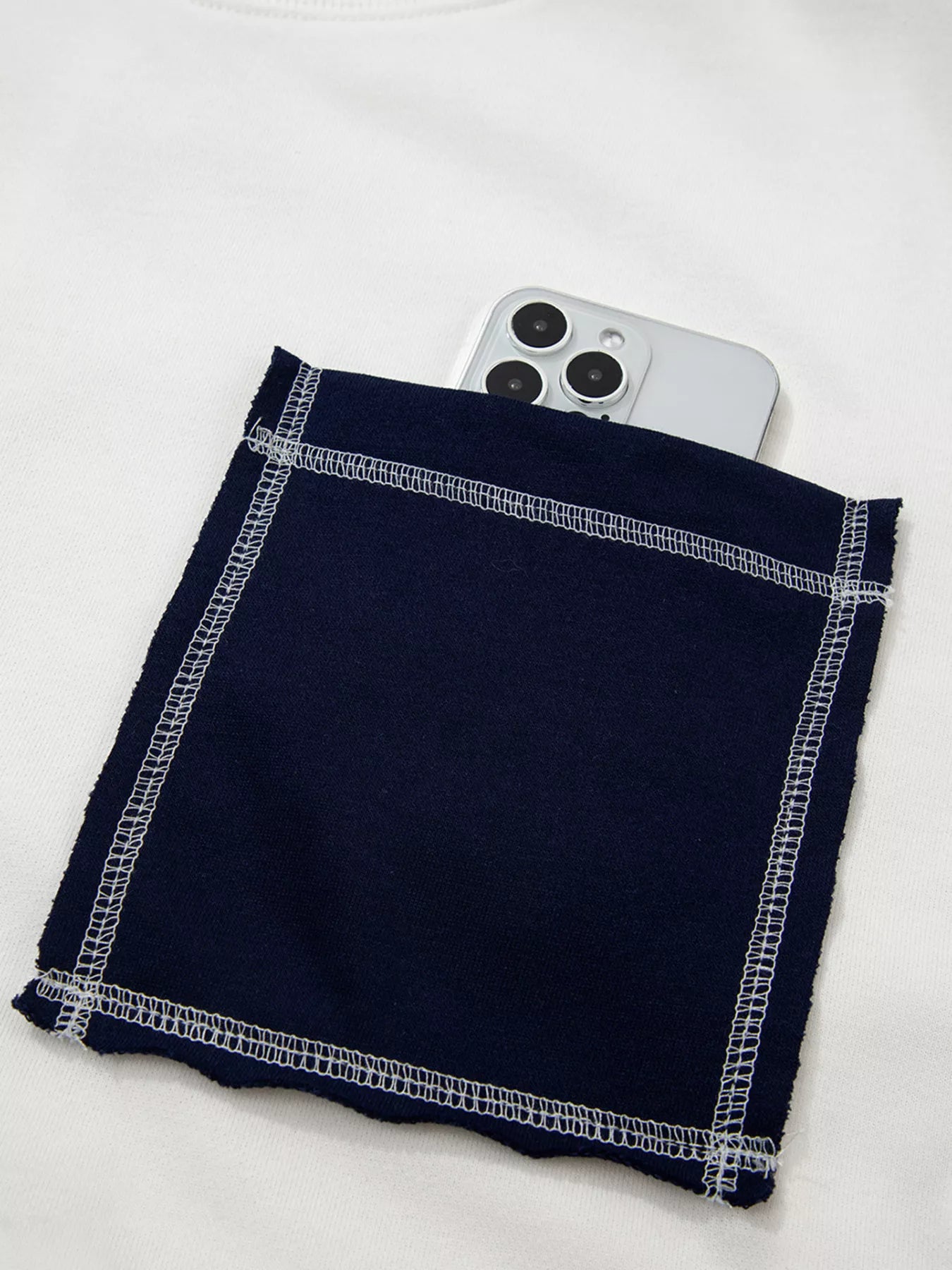 Exposed Seam Detail Color Block Patch Pocket Drop Shoulder Sweatshirt OutfitFlow