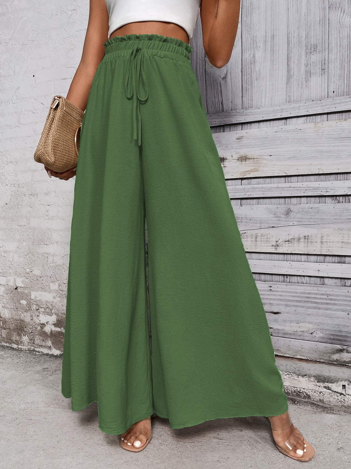 Outfit Flow - Honey Tied High Waist Wide Leg Pants