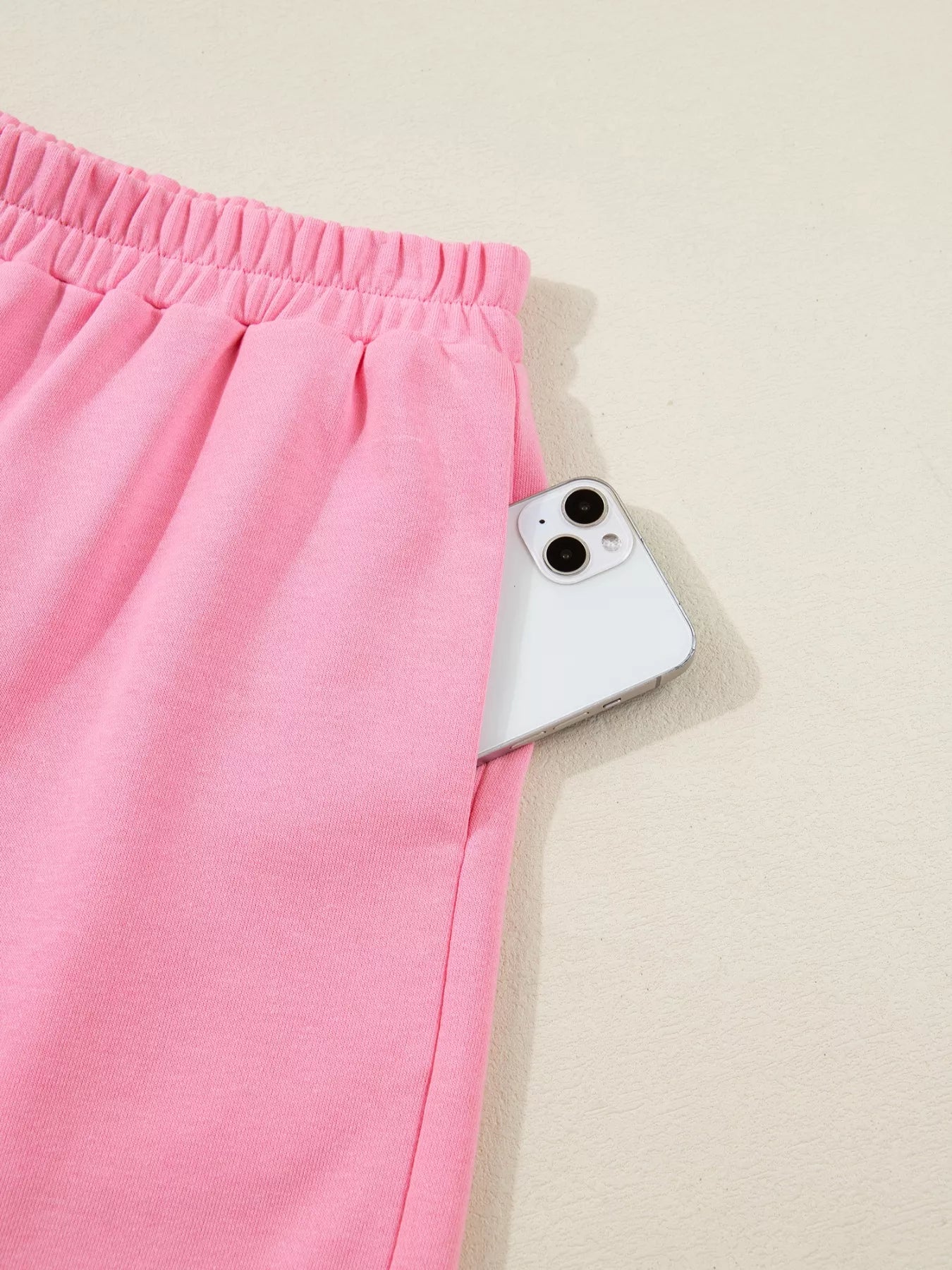 Plaid Contrasted Double Christmas Tree Patched Raglan Sleeve Pullover 2pcs Short Set OutfitFlow