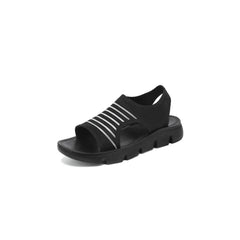 Open Toe Platform Sandals Black OutfitFlow
