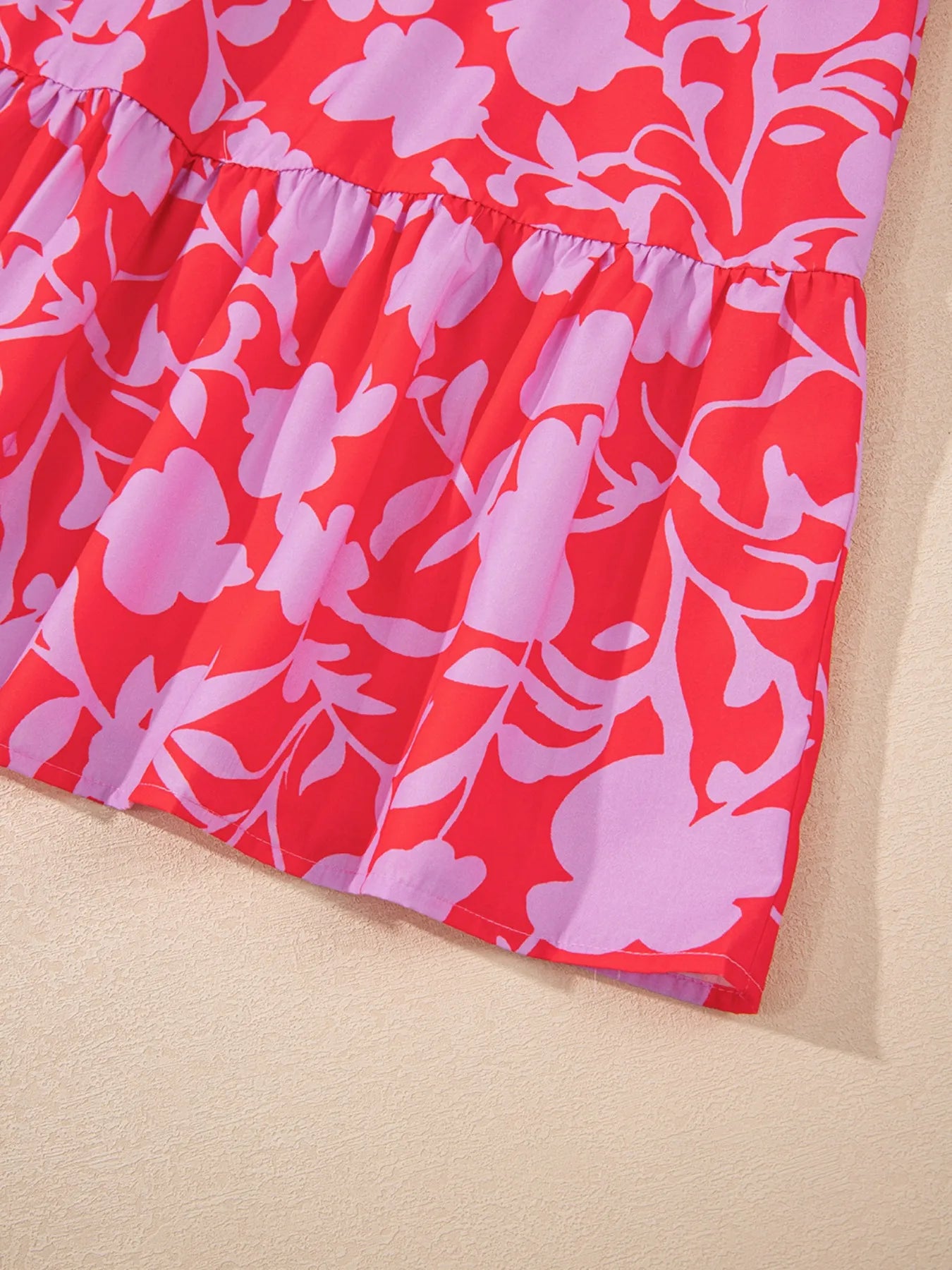 Floral Print Ruffle Hem Shirt Dress OutfitFlow