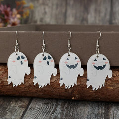 2 Piece Alloy Acrylic Ghost Dangle Earrings OutfitFlow
