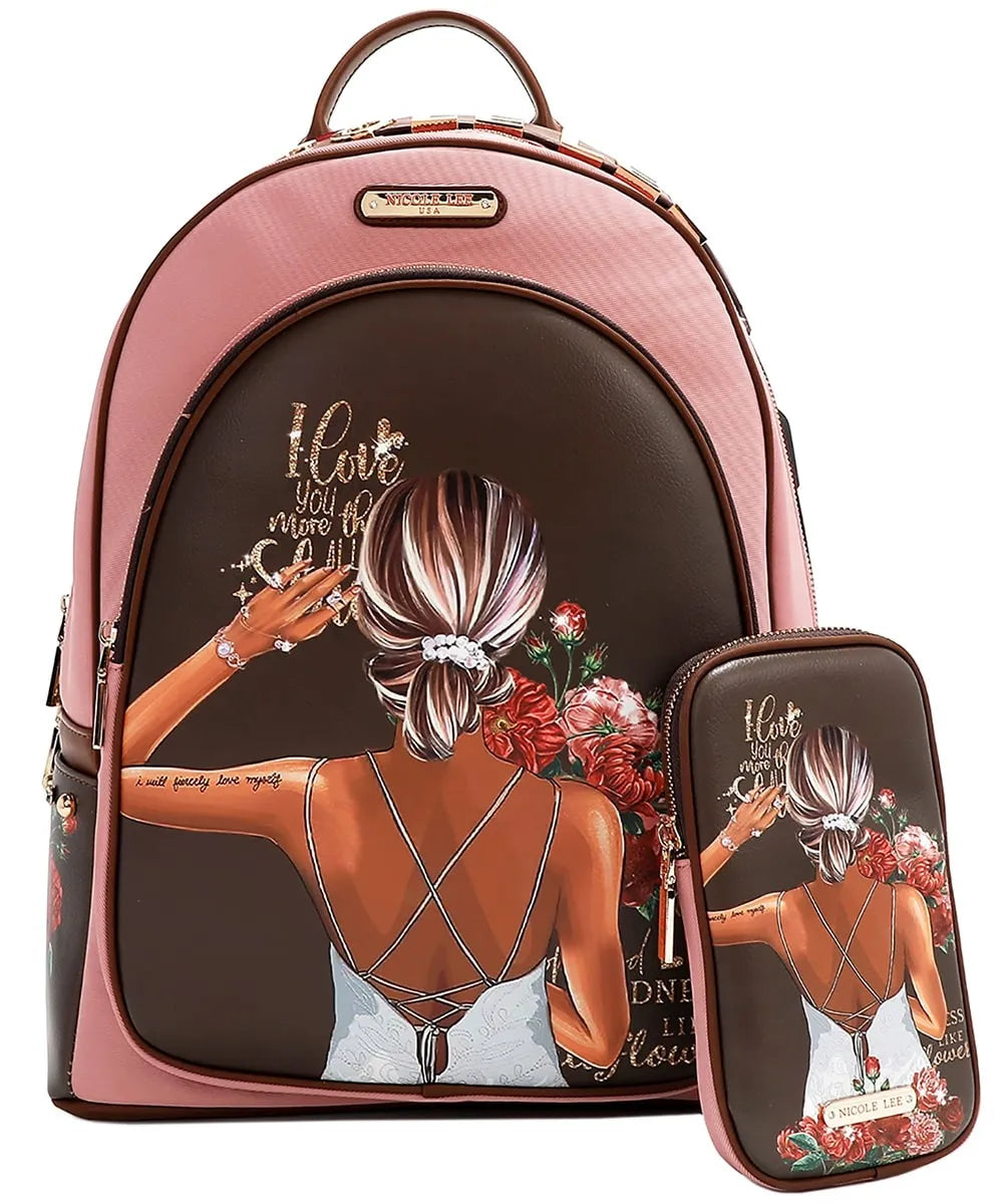 Nicole Lee USA Laptop Backpack With Usb Charging Port BLIND DATE 4 OutfitFlow