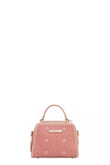 Nicole Lee USA Vegan Geometric Pattern Structured Handbag PINK One Size Trendsi