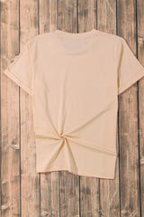 Pumpkin Round Neck Short Sleeve T-Shirt OutfitFlow