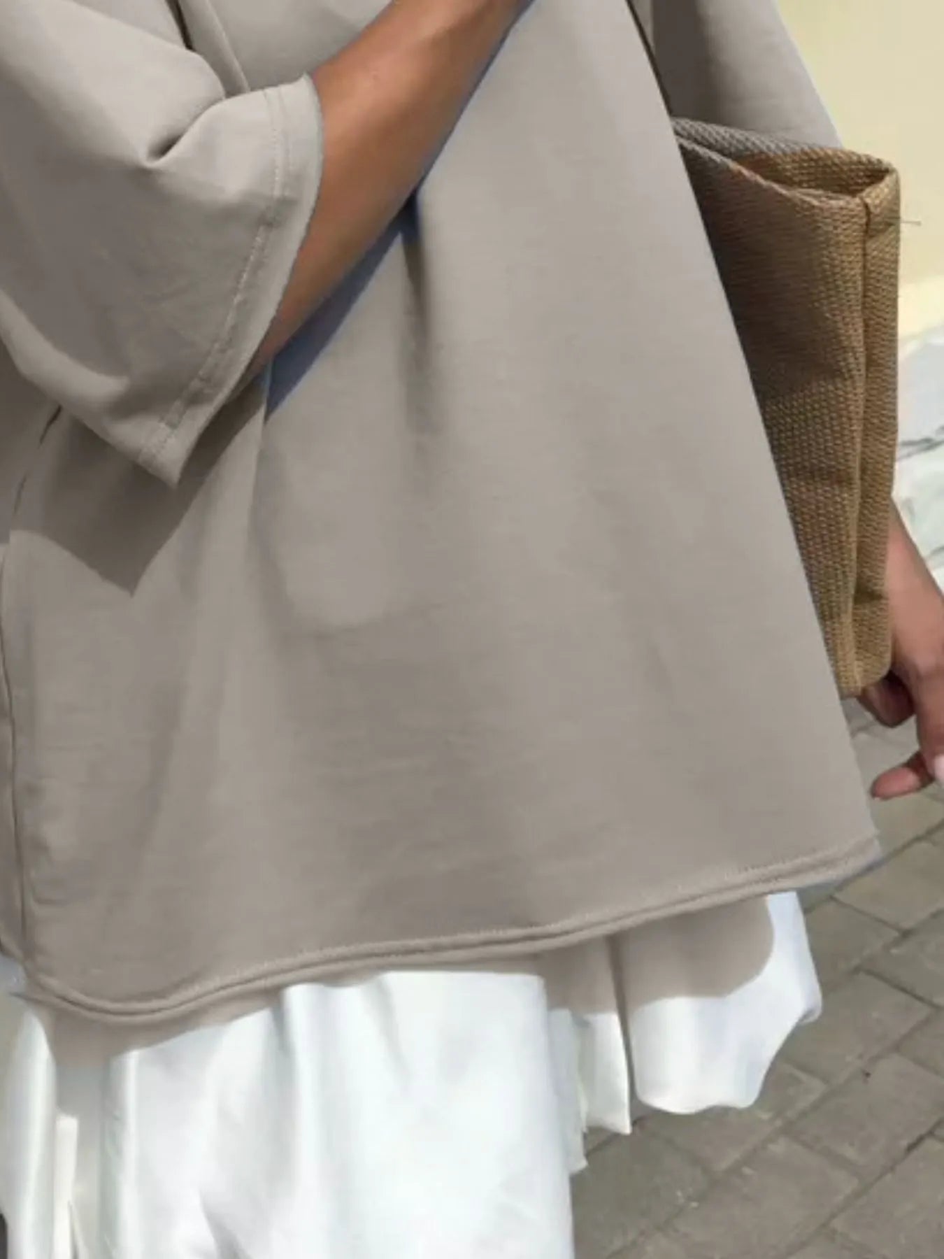 Round Neck Half Sleeve Oversized T-Shirt OutfitFlow