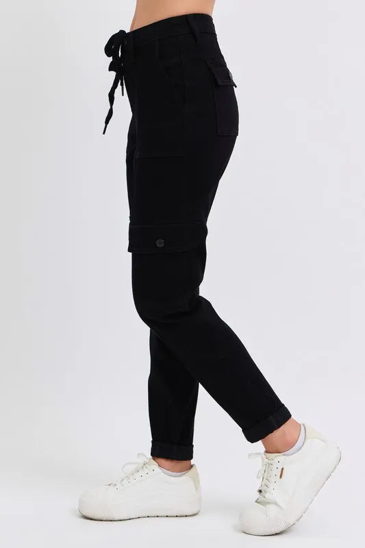 Judy Blue Full Size High Waist Cargo Cuffed Jogger Plus Size OutfitFlow