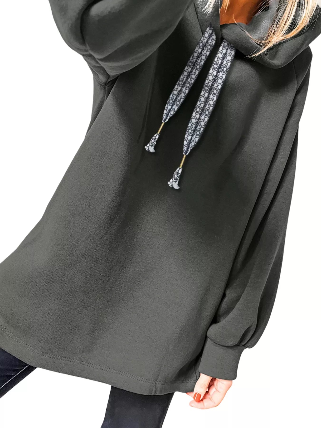 Drawstring Raglan Sleeve Hoodie OutfitFlow