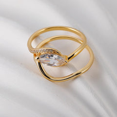 1 Carat Moissanite 925 Sterling Silver 2pcs Ring Set OutfitFlow