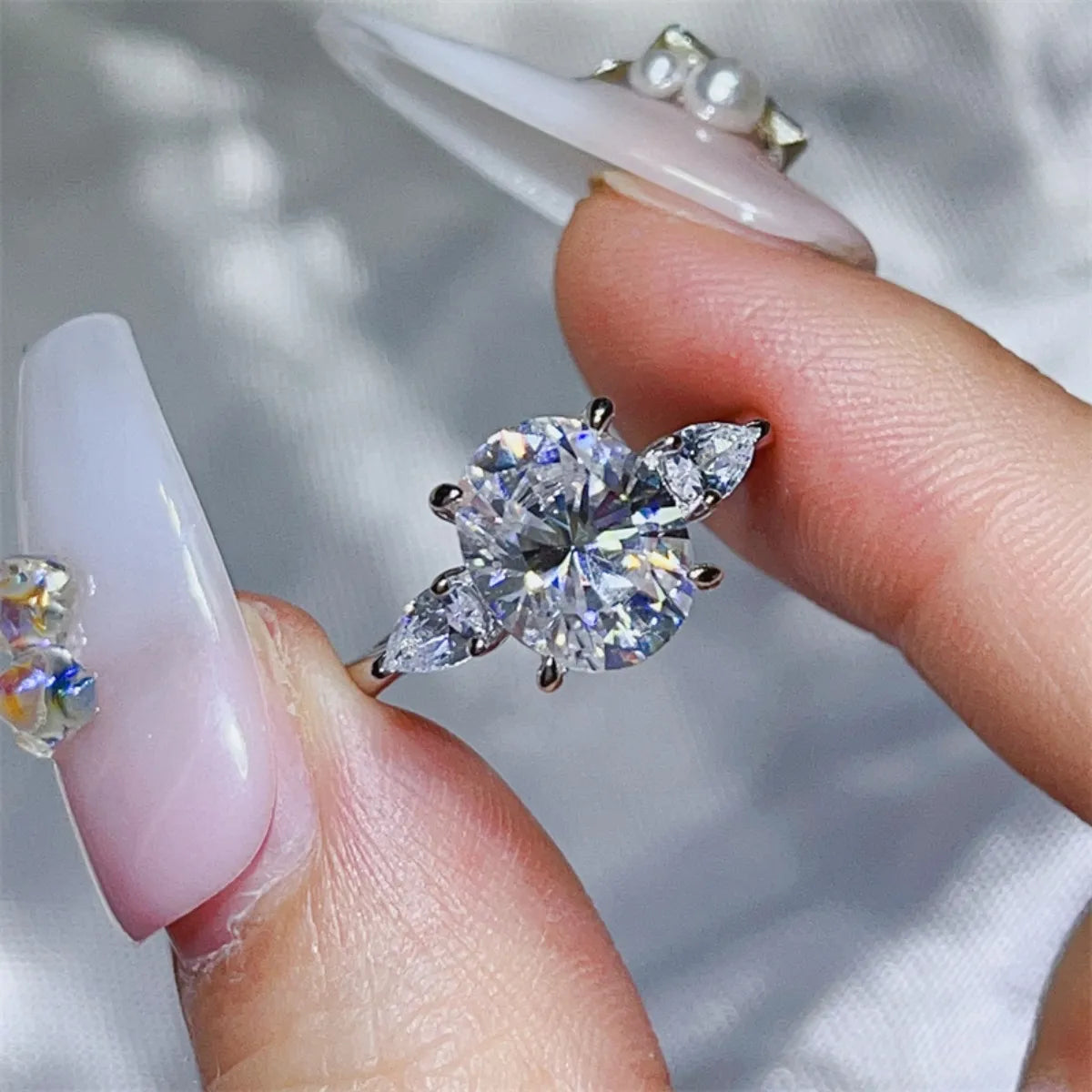 3 Carat Moissanite 925 Sterling Silver Ring OutfitFlow