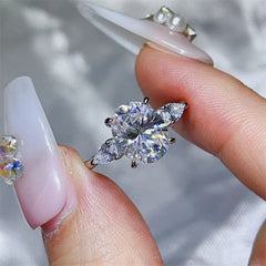 3 Carat Moissanite 925 Sterling Silver Ring OutfitFlow