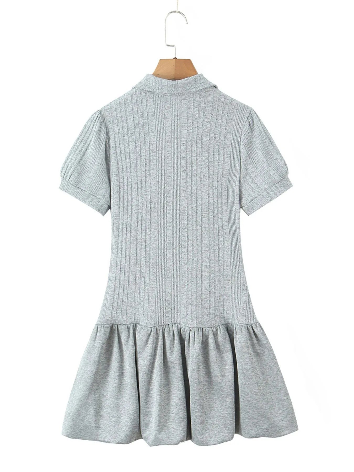Short Sleeve Bubble Hem Mini Dress OutfitFlow