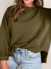 Ribbed Knit Oversized Sweatshirt OutfitFlow