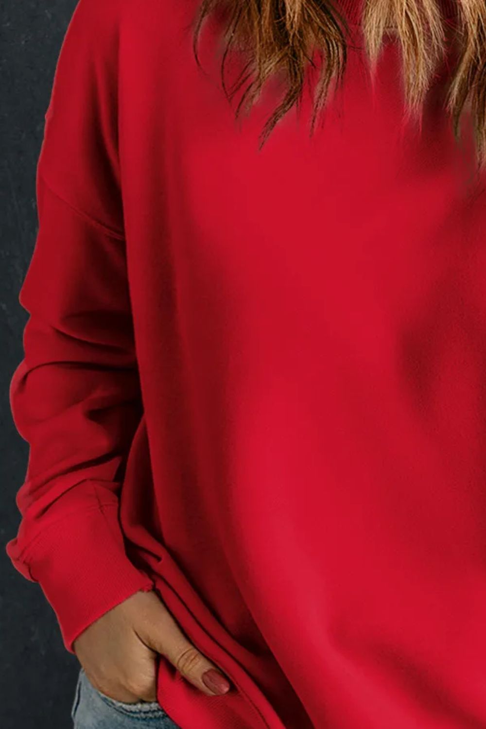 Outfit Flow - Plus Size Round Neck Long Sleeve Sweatshirt