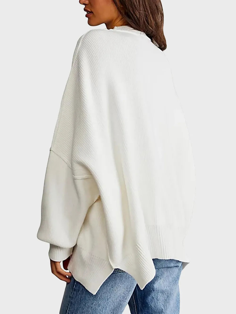 Round Neck Long Sleeve Sweater OutfitFlow