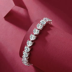 24 Carat Moissanite 925 Sterling Silver Heart Bracelet OutfitFlow