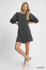 Umgee Leopard Print Jacquard Mini Dress OutfitFlow