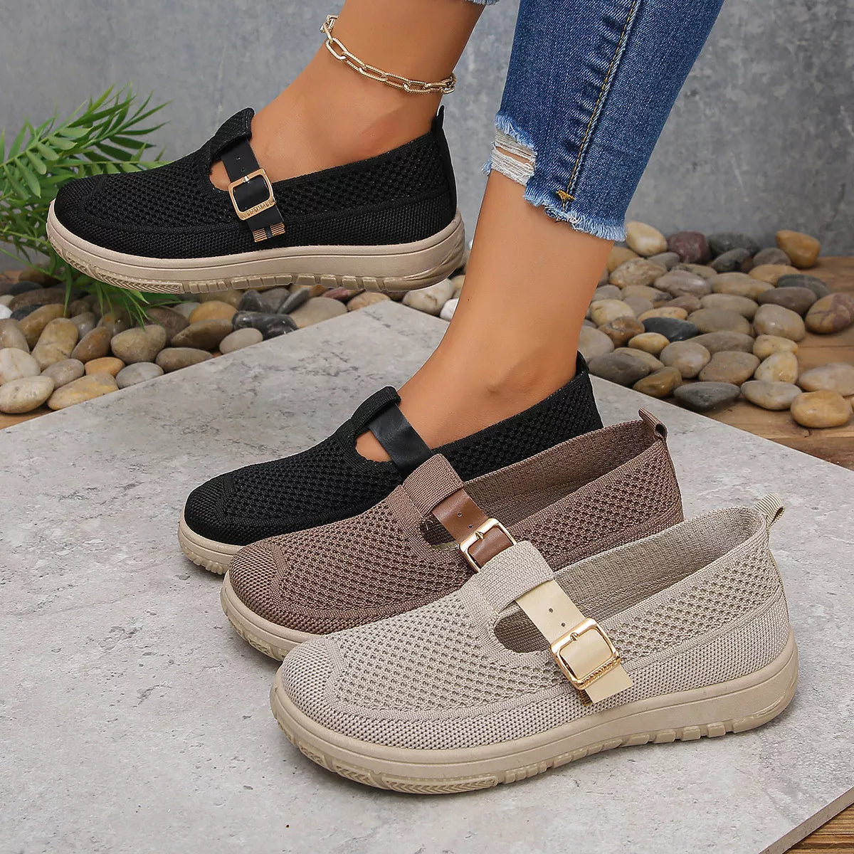 Round Toe Platform Slip-Ons OutfitFlow