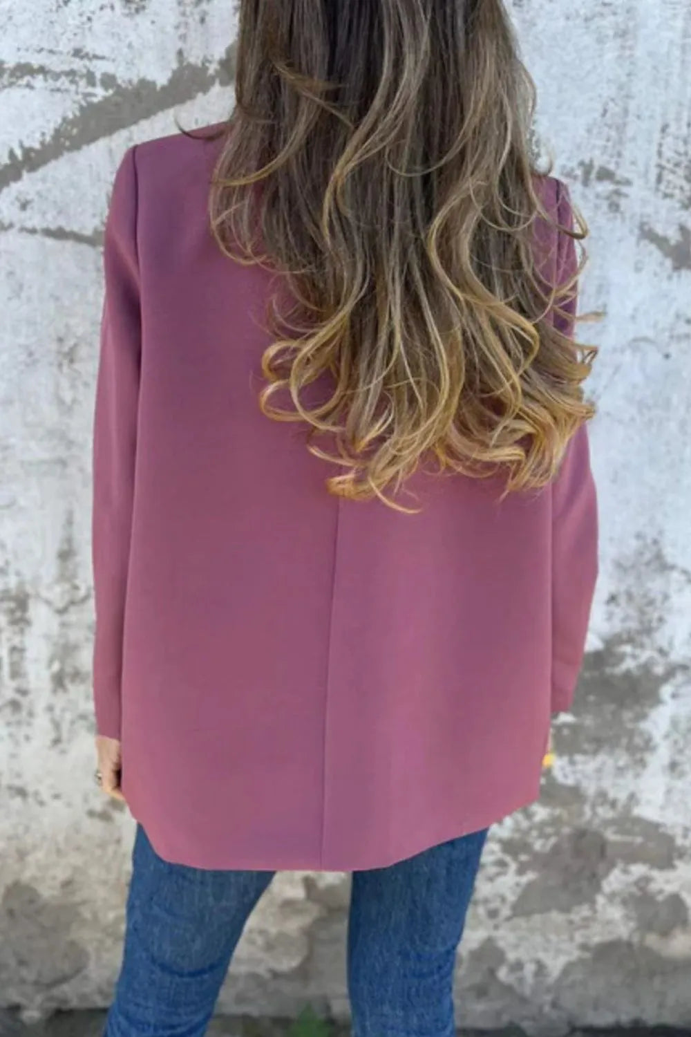 Full Size Collared Neck Long Sleeve Blazer Trendsi